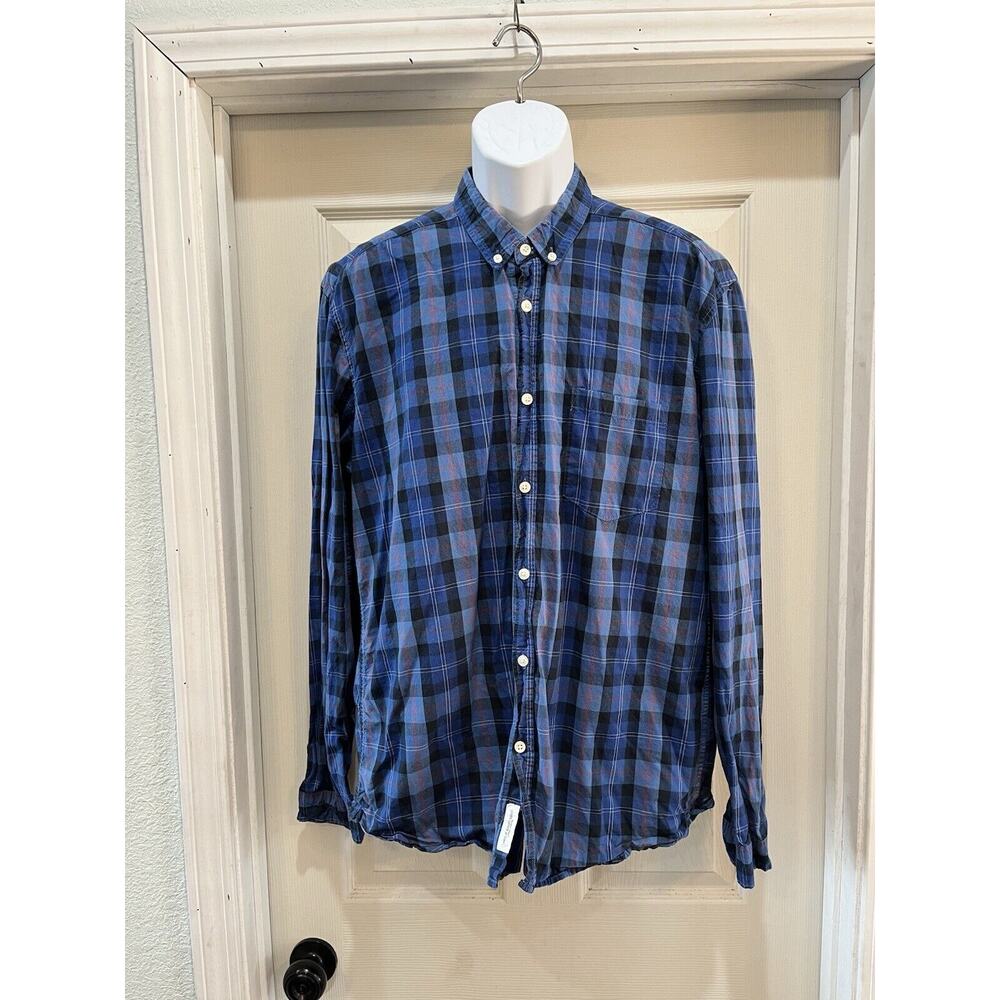 L.O.G.G. LABEL OF GRADED GOODS BLUE BUFFALO CHECK L/S BUTTON DOWN SHIRT~XL